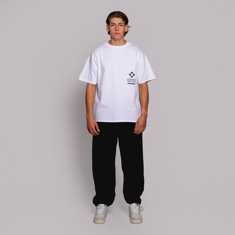 The FBF Chalk White T-shirt is crafted from 340 GSM premium white cotton jersey for heavyweight comfort and durability.