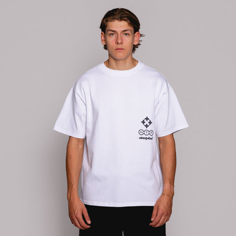 The FBF Chalk White T-shirt is crafted from 340 GSM premium white cotton jersey for heavyweight comfort and durability.