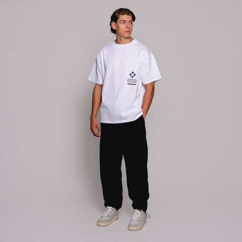 The FBF Chalk White T-shirt is crafted from 340 GSM premium white cotton jersey for heavyweight comfort and durability.