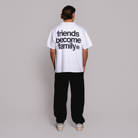 The FBF Chalk White T-shirt is crafted from 340 GSM premium white cotton jersey for heavyweight comfort and durability.