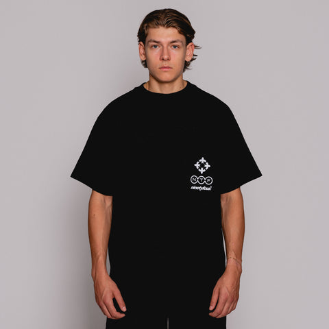 The FBF Obscura T-shirt is crafted from 340 GSM premium black cotton jersey for heavyweight comfort and durability.