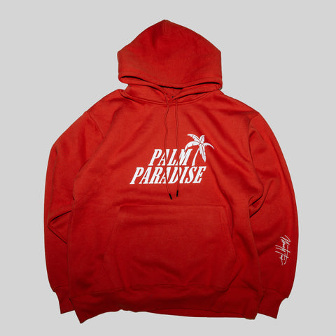 PALM PARADISE RED HOODIE