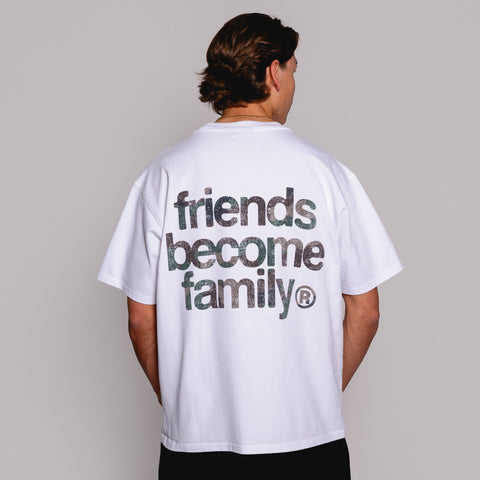 The FBF Tierra T-shirt is crafted from 340 GSM premium white cotton jersey for heavyweight comfort and durability.
