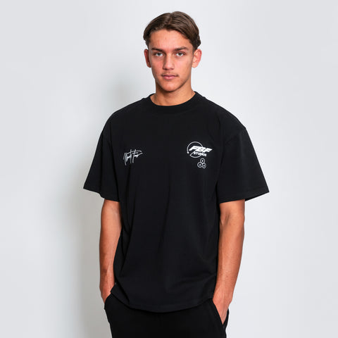 The FBF STUDIOS T-SHIRT, crafted from premium-grade black cotton jersey. Our signature quote, 'Friends Become Family', adorns the back, symbolizing the bonds that unite us.