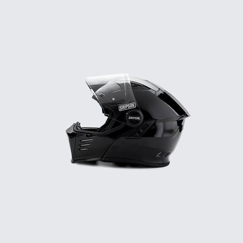 The Simpson Darksome is an aggresive modular helmet in the Simpson Bandit line of motorcycle helmets. This helmet fits perfectly into the trend of motorcycle helmets with bad-ass looks, coveted by many Urban and Street riders.